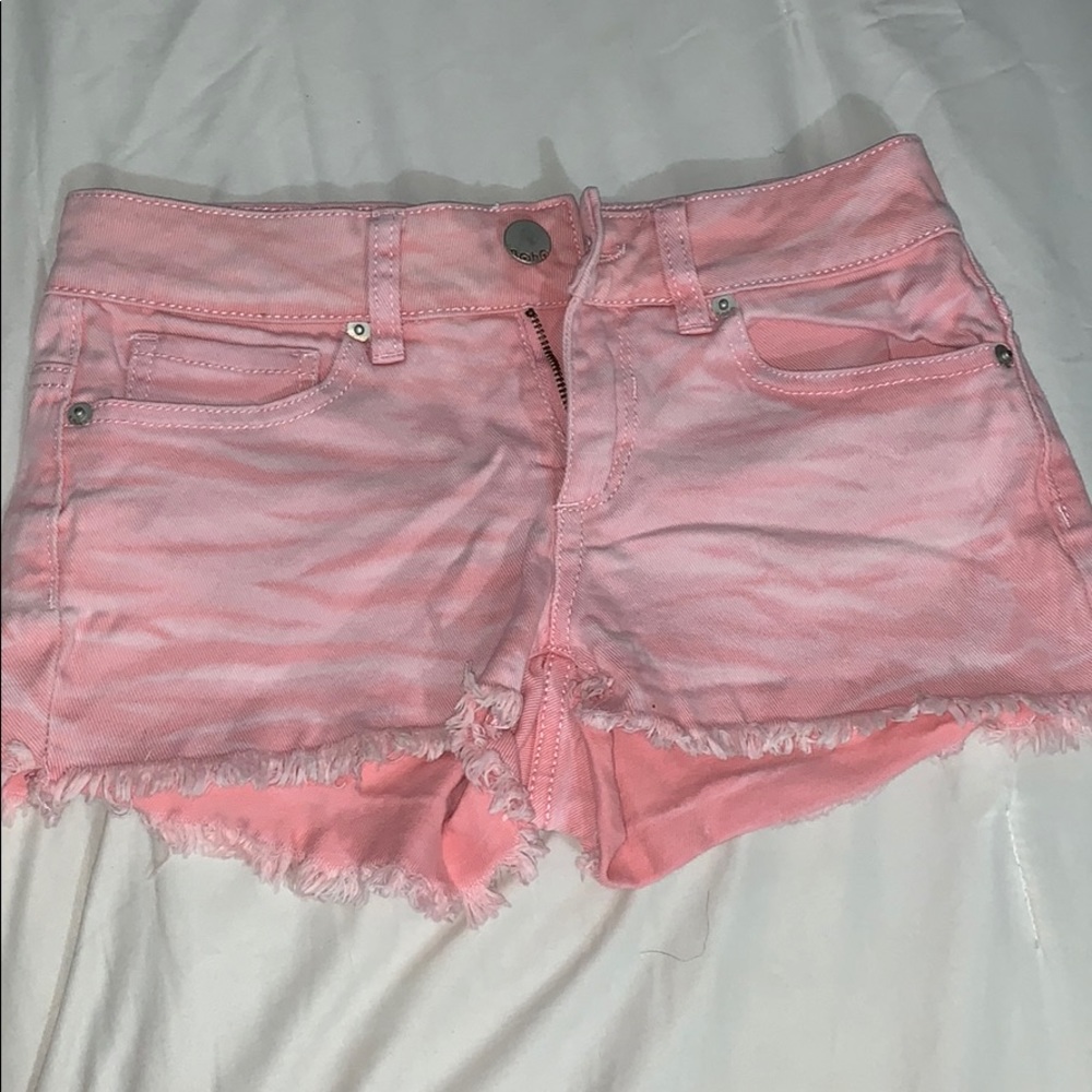 pink jean shorts